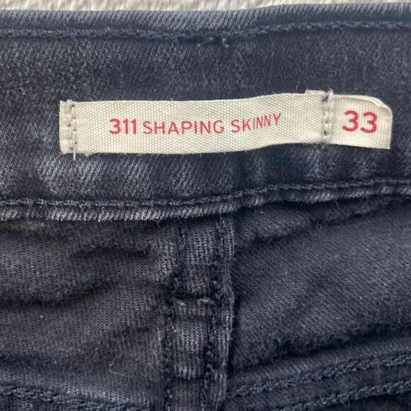Levi's Mens 311 Shaping Skinny Jeans Size 33 Black Denim Classic Casual Travel - Picture 3 of 15